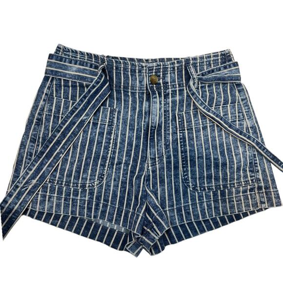 American Eagle Stretch Highest Rise Mom Short Striped Belted - Picture 8 of 11